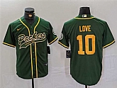 Men's Green Bay Packers #10 Jordan Love Green Cool Base Stitched Baseball Jersey,baseball caps,new era cap wholesale,wholesale hats