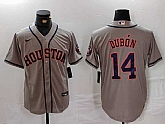 Men's Houston Astros #14 Mauricio Dubon Grey With Patch Cool Base Stitched Baseball Jersey,baseball caps,new era cap wholesale,wholesale hats