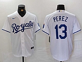 Men's Kansas City Royals #13 Salvador Perez White Cool Base Stitched Jersey,baseball caps,new era cap wholesale,wholesale hats