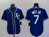 Men's Kansas City Royals #7 Bobby Witt Jr Royal Cool Base Stitched Baseball Jersey,baseball caps,new era cap wholesale,wholesale hats