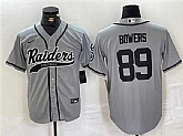 Men's Las Vegas Raiders #89 Brock Bowers Gray Cool Base Baseball Stitched Jersey,baseball caps,new era cap wholesale,wholesale hats