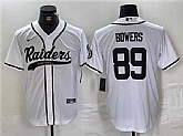 Men's Las Vegas Raiders #89 Brock Bowers White Cool Base Baseball Stitched Jersey,baseball caps,new era cap wholesale,wholesale hats