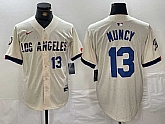 Men's Los Angeles Dodgers #13 Max Muncy Number Cream 2024 City Connect Limited Stitched Jerseys,baseball caps,new era cap wholesale,wholesale hats