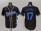 Men's Los Angeles Dodgers #17 Shohei Ohtani Black Cool Base With Patch Stitched Jersey,baseball caps,new era cap wholesale,wholesale hats