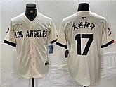 Men's Los Angeles Dodgers #17 Shohei Ohtani Cream Stitched Baseball Jersey,baseball caps,new era cap wholesale,wholesale hats