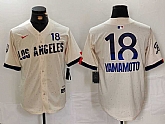 Men's Los Angeles Dodgers #18 Yoshinobu Yamamoto Cream 2024 City Connect Limited Jersey,baseball caps,new era cap wholesale,wholesale hats