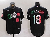 Men's Los Angeles Dodgers #18 Yoshinobu Yamamoto Number Black Mexico Cool Base Stitched Jersey Dzhi,baseball caps,new era cap wholesale,wholesale hats