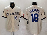 Men's Los Angeles Dodgers #18 Yoshinobu Yamamoto Number Cream 2024 City Connect Limited Stitched Jersey,baseball caps,new era cap wholesale,wholesale hats