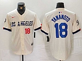 Men's Los Angeles Dodgers #18 Yoshinobu Yamamoto Number Cream 2024 City Connect Limited Stitched Jerseys,baseball caps,new era cap wholesale,wholesale hats