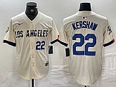 Men's Los Angeles Dodgers #22 Clayton Kershaw Number Cream 2024 City Connect Limited Stitched Jerseys,baseball caps,new era cap wholesale,wholesale hats