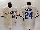 Men's Los Angeles Dodgers #24 Kobe Bryant Number Cream 2024 City Connect Limited Stitched Jerseys,baseball caps,new era cap wholesale,wholesale hats