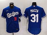 Men's Los Angeles Dodgers #31 Mike Piazza Number Blue Flex Base Stitched Baseball Jersey,baseball caps,new era cap wholesale,wholesale hats