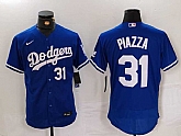 Men's Los Angeles Dodgers #31 Mike Piazza Number Blue Flex Base Stitched Baseball Jerseys,baseball caps,new era cap wholesale,wholesale hats