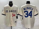 Men's Los Angeles Dodgers #34 Toro Valenzuela Number Cream 2024 City Connect Limited Stitched Jersey,baseball caps,new era cap wholesale,wholesale hats