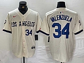 Men's Los Angeles Dodgers #34 Toro Valenzuela Number Cream 2024 City Connect Limited Stitched Jerseys,baseball caps,new era cap wholesale,wholesale hats