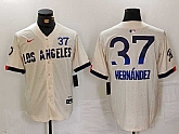 Men's Los Angeles Dodgers #37 Teoscar Hernandez Cream 2024 City Connect Limited Stitched Jersey,baseball caps,new era cap wholesale,wholesale hats