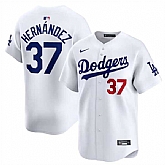 Men's Los Angeles Dodgers #37 Teoscar Hernandez White 2024 Home Limited Stitched Baseball Jersey Dzhi,baseball caps,new era cap wholesale,wholesale hats