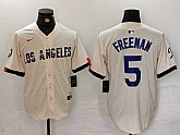 Men's Los Angeles Dodgers #5 Freddie Freeman Cream 2024 City Connect Limited Stitched Jersey,baseball caps,new era cap wholesale,wholesale hats