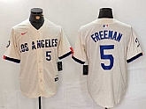 Men's Los Angeles Dodgers #5 Freddie Freeman Number Cream 2024 City Connect Limited Stitched Jerseys,baseball caps,new era cap wholesale,wholesale hats