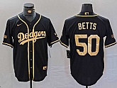 Men's Los Angeles Dodgers #50 Mookie Betts Black Gold World Series Champions Cool Base Stitched Jersey,baseball caps,new era cap wholesale,wholesale hats