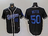 Men's Los Angeles Dodgers #50 Mookie Betts Number Black Cool Base With Patch Stitched Baseball Jerseys,baseball caps,new era cap wholesale,wholesale hats