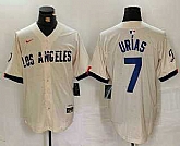 Men's Los Angeles Dodgers #7 Julio Urias Cream 2024 City Connect Limited Stitched Jersey,baseball caps,new era cap wholesale,wholesale hats