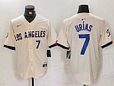 Men's Los Angeles Dodgers #7 Julio Urias Number Cream 2024 City Connect Limited Stitched Jerseys,baseball caps,new era cap wholesale,wholesale hats