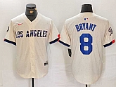 Men's Los Angeles Dodgers #8 Kobe Bryant Cream 2024 City Connect Limited Stitched Jersey,baseball caps,new era cap wholesale,wholesale hats