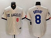 Men's Los Angeles Dodgers #8 Kobe Bryant Number Cream 2024 City Connect Limited Stitched Jerseys,baseball caps,new era cap wholesale,wholesale hats