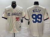 Men's Los Angeles Dodgers #99 Joe Kelly Number Cream 2024 City Connect Limited Stitched Jersey,baseball caps,new era cap wholesale,wholesale hats