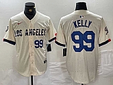 Men's Los Angeles Dodgers #99 Joe Kelly Number Cream 2024 City Connect Limited Stitched Jerseys,baseball caps,new era cap wholesale,wholesale hats