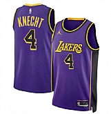 Men's Los Angeles Lakers #4 Dalton Knecht Purple 2024 Draft Statement Edition Stitched Basketball Jersey Dzhi,baseball caps,new era cap wholesale,wholesale hats