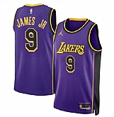 Men's Los Angeles Lakers #9 Bronny James Jr. Purple 2024 Draft Statement Edition Stitched Basketball Jersey Dzhi,baseball caps,new era cap wholesale,wholesale hats