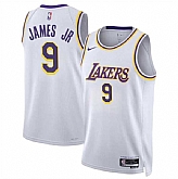 Men's Los Angeles Lakers #9 Bronny James Jr. White 2024 Draft Association Edition Stitched Basketball Jersey Dzhi,baseball caps,new era cap wholesale,wholesale hats