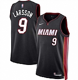 Men's Miami Heat #9 Pelle Larsson Black 2024 Draft Icon Edition Stitched Basketball Jersey Dzhi,baseball caps,new era cap wholesale,wholesale hats