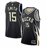 Men's Milwaukee Bucks #15 Tyler Smith Black 2024 Draft Statement Edition Stitched Basketball Jersey Dzhi,baseball caps,new era cap wholesale,wholesale hats