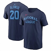 Men's National League #20 Pete Alonso Navy 2024 All-Star Name & Number T-Shirt,baseball caps,new era cap wholesale,wholesale hats