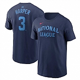 Men's National League #3 Bryce Harper Navy 2024 All-Star Name & Number T-Shirt,baseball caps,new era cap wholesale,wholesale hats