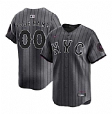 Men's New York Mets Customized Graphite 2024 City Connect Limited Stitched Baseball Jersey,baseball caps,new era cap wholesale,wholesale hats