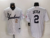 Men's New York Yankees #2 Derek Jeter White Pinstripe Fashion Cool Base Jerseys,baseball caps,new era cap wholesale,wholesale hats