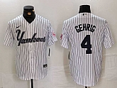 Men's New York Yankees #4 Lou Gehrig White Pinstripe Fashion Cool Base Jersey,baseball caps,new era cap wholesale,wholesale hats