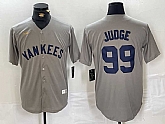 Men's New York Yankees #99 Aaron Judge Name Grey Stitched Nike Throwback Jersey,baseball caps,new era cap wholesale,wholesale hats