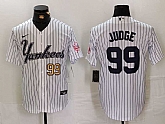 Men's New York Yankees #99 Aaron Judge White Pinstripe Fashion Cool Base Jerseys,baseball caps,new era cap wholesale,wholesale hats