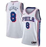 Men's Philadelphia 76ers #8 Paul George White Association Edition Stitched Jersey Dzhi,baseball caps,new era cap wholesale,wholesale hats