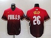 Men's Philadelphia Phillies #26 Chase Utley Red 2024 City Connect Limited Stitched Jersey,baseball caps,new era cap wholesale,wholesale hats