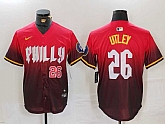 Men's Philadelphia Phillies #26 Chase Utley Red 2024 City Connect Limited Stitched Jerseys,baseball caps,new era cap wholesale,wholesale hats