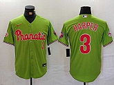 Men's Philadelphia Phillies #3 Bryce Harper Green Stitched Cool Base Nike Jersey,baseball caps,new era cap wholesale,wholesale hats