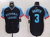 Men's Philadelphia Phillies #3 Bryce Harper Navy 2024 All Star Limited Stitched Jersey,baseball caps,new era cap wholesale,wholesale hats