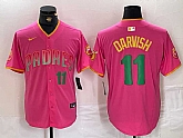 Men's San Diego Padres #11 Yu Darvish Pink Player Number Fashion Baseball Jersey,baseball caps,new era cap wholesale,wholesale hats