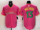 Men's San Diego Padres #13 Manny Machado Pink Cool Base Stitched Baseball Jersey,baseball caps,new era cap wholesale,wholesale hats